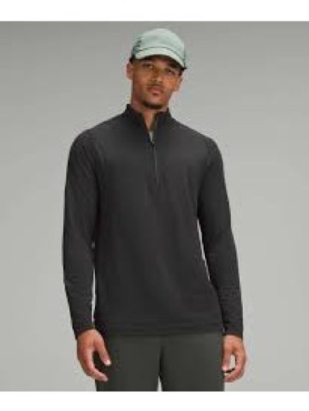 LULULEMON Metal Vent Tech Half Zip Mens Size L Graphite Gray Black Pullover